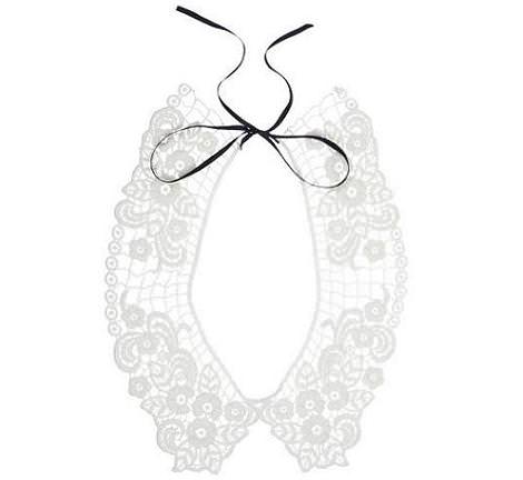 Collar babero de crochet de Blanco