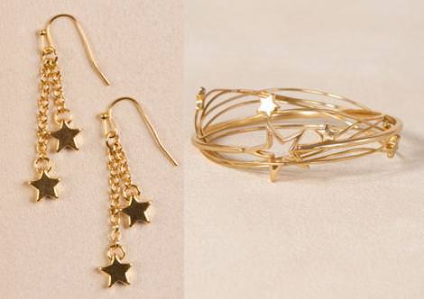Pulsera y pendientes de estrellas de Massimo Dutti