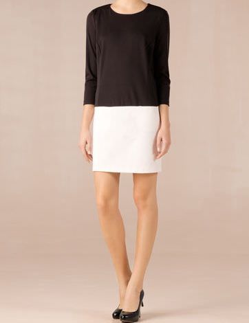 massimo dutti vestido blanco y negro