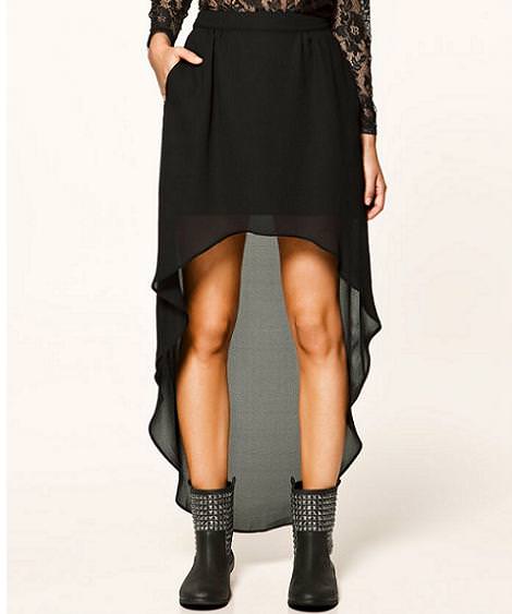 Nueva falda asimétrica y con transparencia de Zara