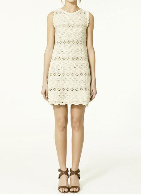 Vestido bordado de Zara