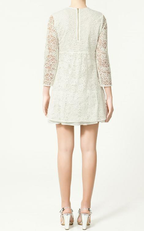 Vestido bordado de Zara