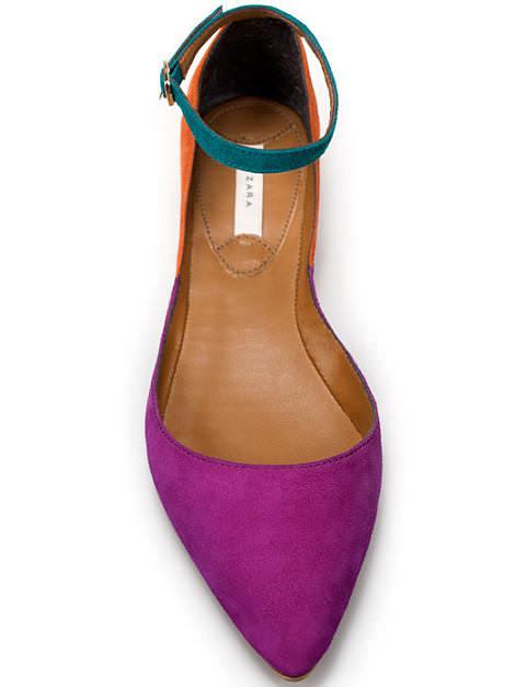 Bailarinas color block de Zara