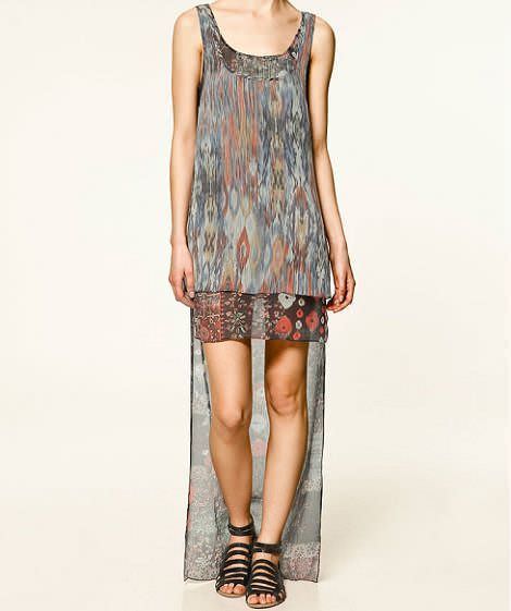 vestido asimetrico etnico de zara trafaluc
