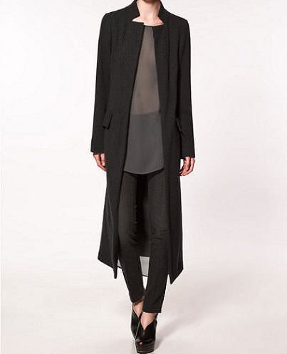 zara novedades abrigo gris