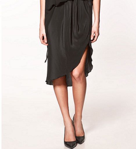 falda asimetrica zara