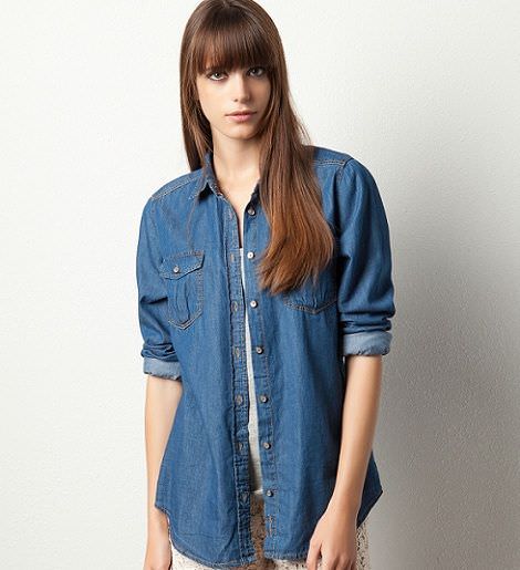 camisa denim de pull and bear para la primavera
