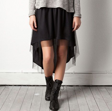 falda asimétrica de pull and bear para la primavera