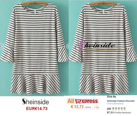 vestido de rayas de Sheinside vs Aliexpress primavera verano 