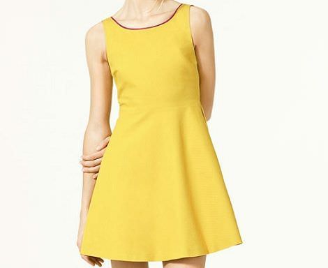 vestidos de rebajas amarillo de zara